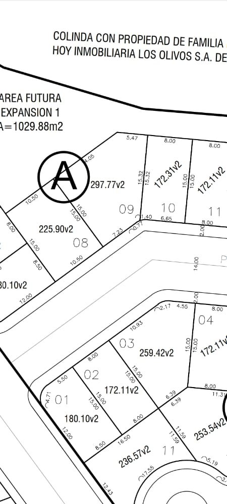 Plano de lotes del Residencial Villa Toscana